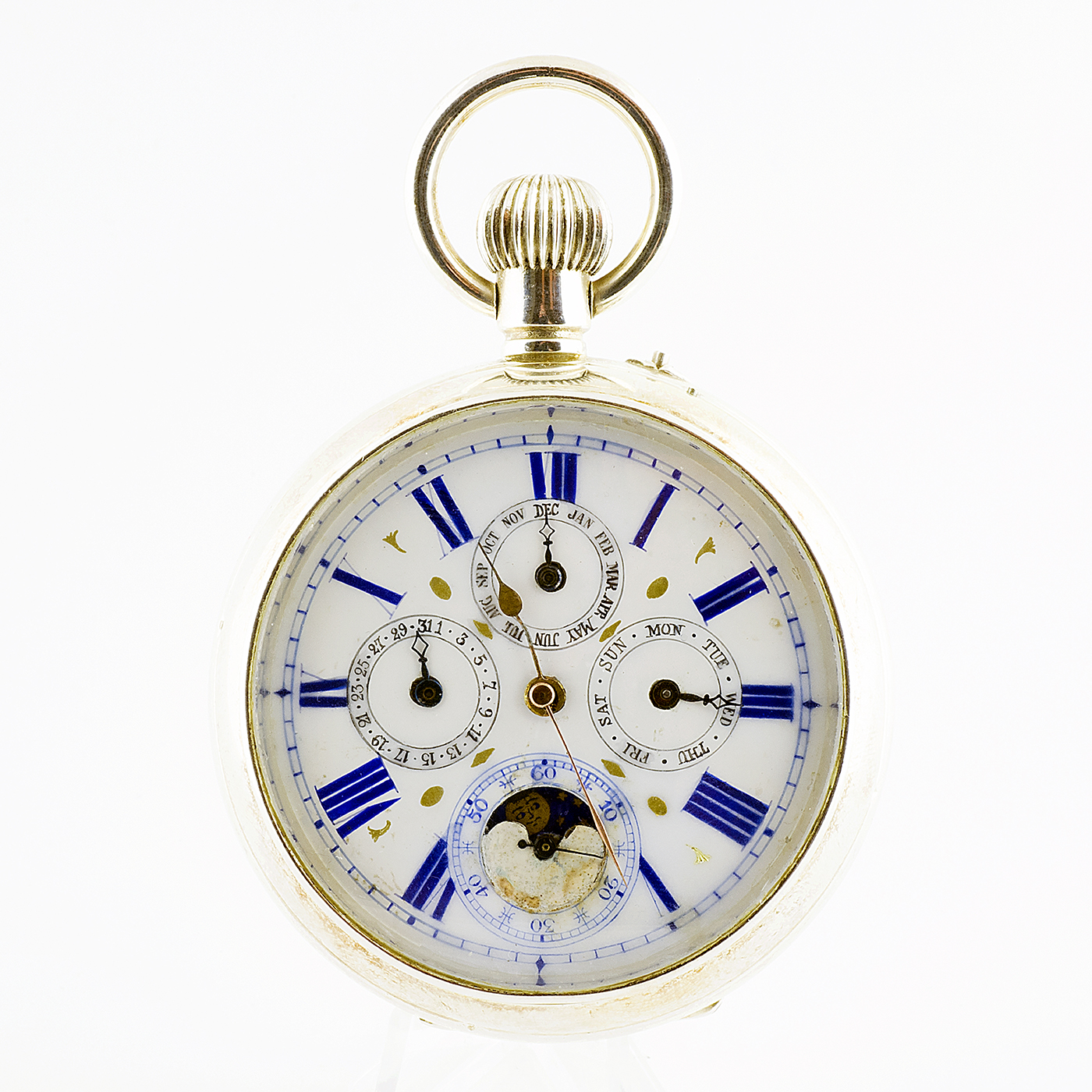 Fabricación suiza. Reloj de Bolsillo-Sobremesa Múltiple, lepine y remontoir. Circa 1890. Fabricación suiza. Reloj de Bolsillo-Sobremesa Múltiple, lepine y remontoir. Circa 1890.