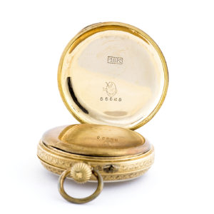 Fabricante Suizo. Reloj de colgar, Lepine y Remontoir. Oro 18k. Ca. 1880