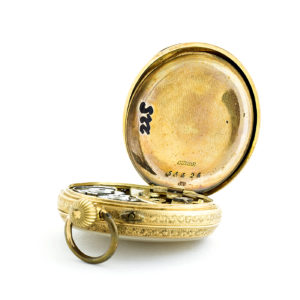 Fabricante Suizo. Reloj de colgar, Lepine y Remontoir. Oro 18k. Ca. 1880