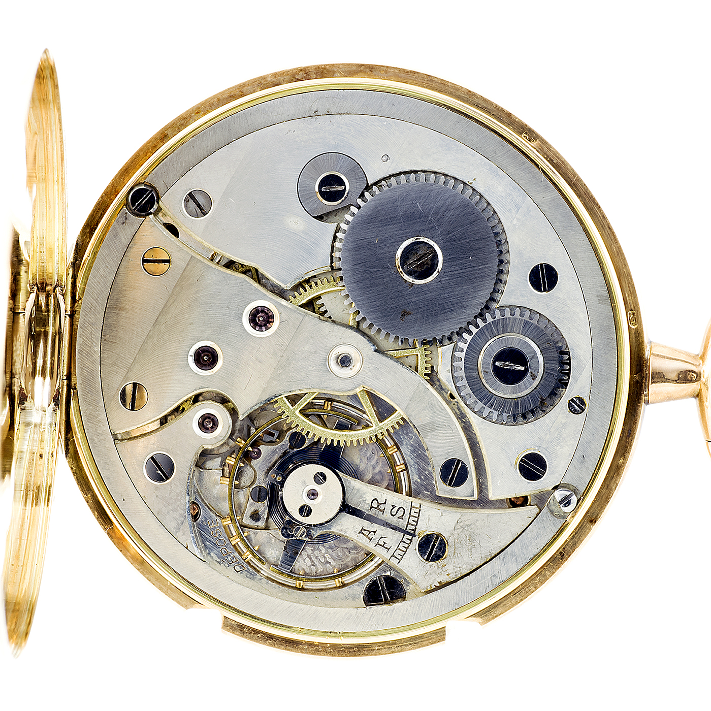 GRAZIOSA. Reloj de bolsillo para caballero, Lepine y remontoir. Pps. siglo xx. Oro 14k. GRAZIOSA. Reloj de bolsillo para caballero, Lepine y remontoir. Pps. siglo xx. Oro 14k.