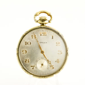 Gruen. Reloj de bolsillo de caballero, Lepine y Remontoir. Circa, 1900-10. Oro 14k.