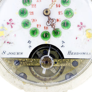Hebdomas (Suiza). reloj de bolsillo "ocho días cuerda". Ca. 1920