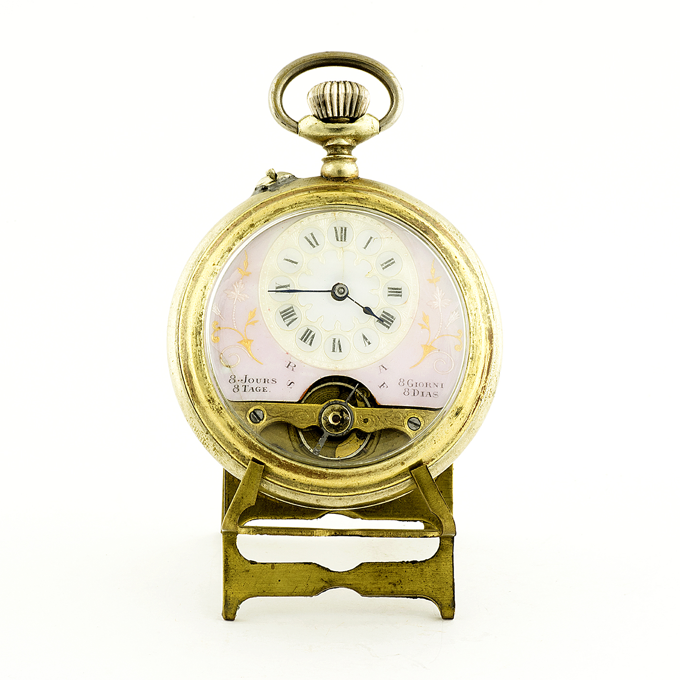 Hebdomas (Suiza). Reloj de Bolsillo "Ocho Días Cuerda". Ca. 1920