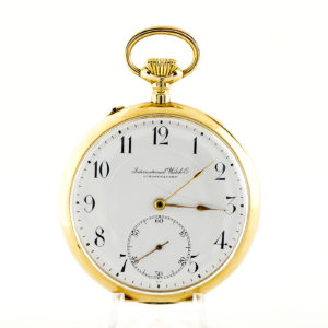 I.W.C. Reloj de Bolsillo, Lepine y Remontoir. Circa, 1911.Oro 14k.