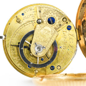 J.S. SILVER (Londres). Reloj de Bolsillo, Verge Fusee. Londres, año 1809. Oro 18k.
