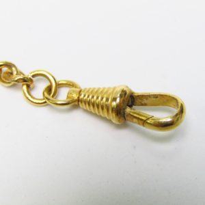 Leontina antigua. Terminal cadena para reloj de bolsillo. Oro 12-14k. Peso: 17,70 gr.