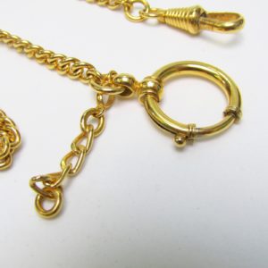 Leontina antigua. Terminal cadena para reloj de bolsillo. Oro 12-14k. Peso: 17,70 gr.