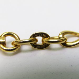 Leontina antigua. Terminal cadena para reloj de bolsillo. Oro 14k. Peso: 18,90 gr.