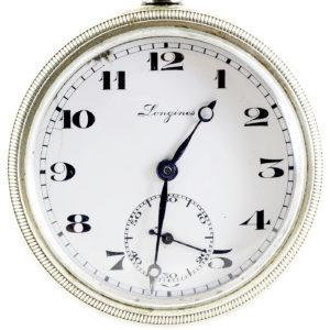 Longines. Reloj de bolsillo, lepine y remontoir. Año 1918.