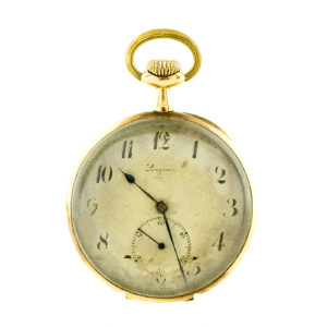 Longines. Reloj de bolsillo, lepine y remontoir. Ca. 1904. Oro 18k.