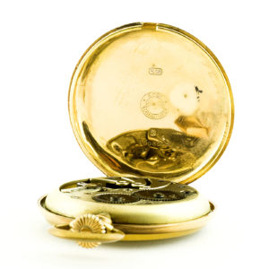Longines. Reloj de bolsillo, lepine y remontoir. Ca. 1904. Oro 18k.