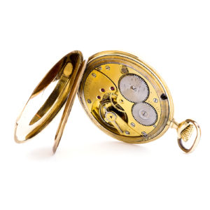 Longines. Reloj de bolsillo, lepine y remontoir. Oro 14k. Ca. 1922