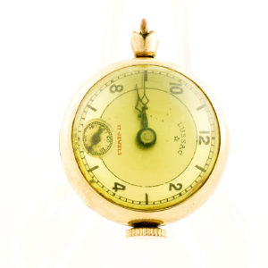 Lussac Watch Co. Reloj de Bolsillo, colgar, en forma de esfera, lepine y remontoir. USA, Ca.1955
