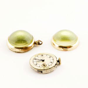 Lussac Watch Co. Reloj de Bolsillo, colgar, en forma de esfera, lepine y remontoir. USA, Ca.1955