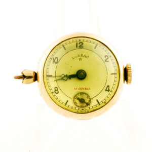 Lussac Watch Co. Reloj de Bolsillo, colgar, en forma de esfera, lepine y remontoir. USA, Ca.1955