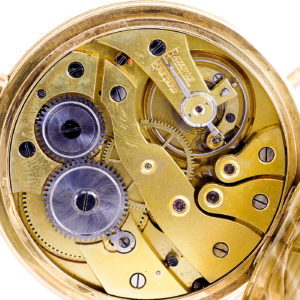 National Watch Co. Reloj de bolsillo para caballero, lepine y remontoir. Pps. siglo XX. Oro 18k.