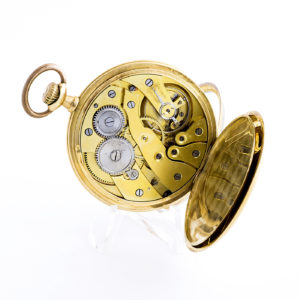 National Watch Co. Reloj de bolsillo para caballero, lepine y remontoir. Pps. siglo XX. Oro 18k.