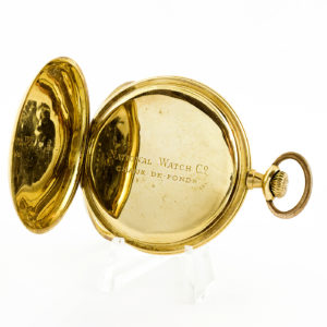National Watch Co. Reloj de bolsillo para caballero, lepine y remontoir. Pps. siglo XX. Oro 18k.