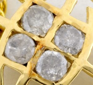 Pareja de pasadores de camisa oro de 18K y brillantes aproximado de 0,25 ct