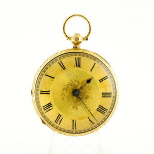 Parsons (Ealing, Londres). Reloj de Bolsillo Half Fusee (Semicatalino), lepine. Chester, 1870. Oro 18k.