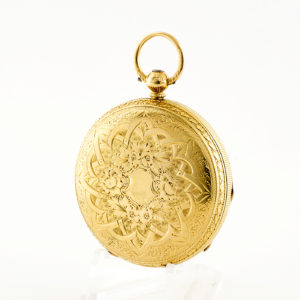 Parsons (Ealing, Londres). Reloj de Bolsillo Half Fusee (Semicatalino), lepine. Chester, 1870. Oro 18k.