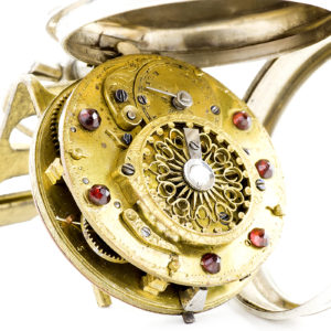 Reloj de bolsillo para caballero, lepine, verge Fuseé (catalino). Plata. Francia. Ca. 1800