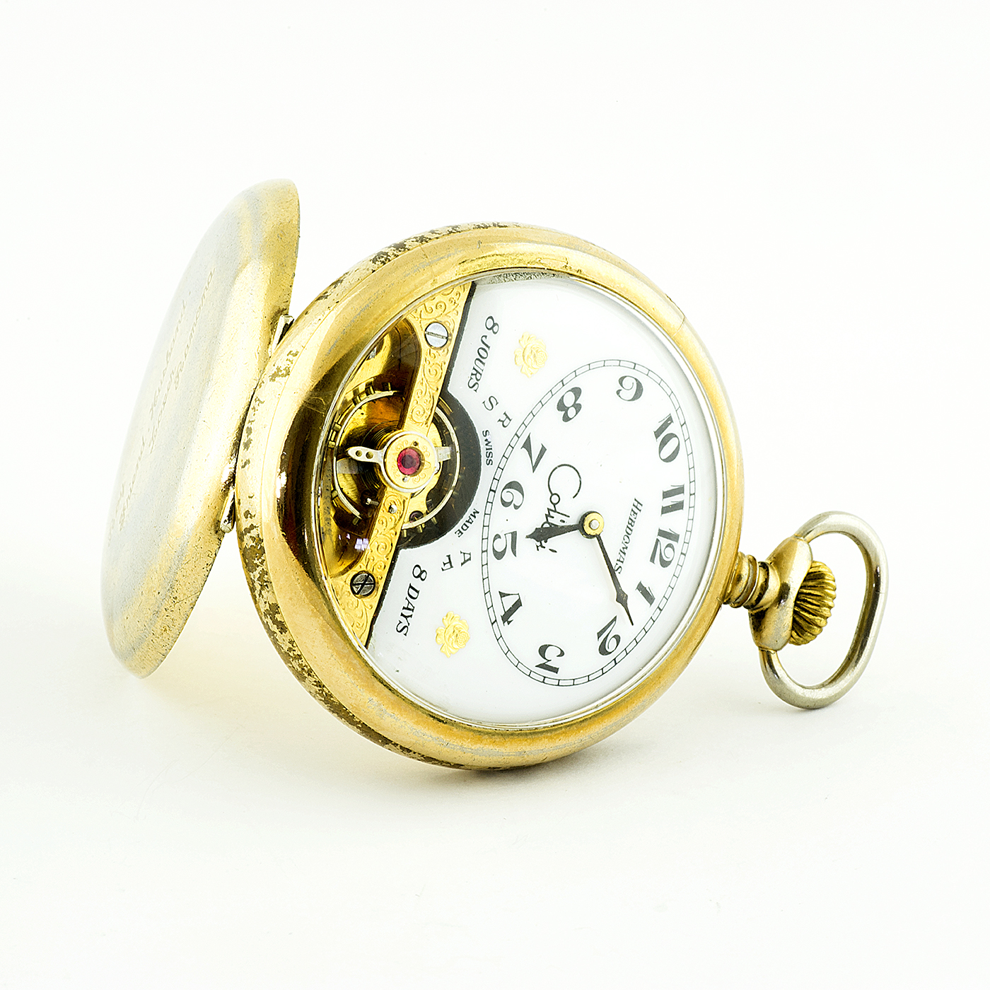 RELOJ DE BOLSILLO PARA CABALLERO, OCHO DÍAS CUERDA. Lepine y remontoir RELOJ DE BOLSILLO PARA CABALLERO, OCHO DÍAS CUERDA. Lepine y remontoir