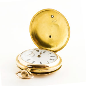 Reloj Suizo de Bolsiillo-Colgar, Saboneta, Remontoir. Finales Siglo XIX. Oro 18k.