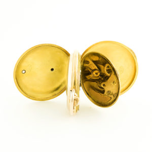 Reloj Suizo de Bolsiillo-Colgar, Saboneta, Remontoir. Finales Siglo XIX. Oro 18k.