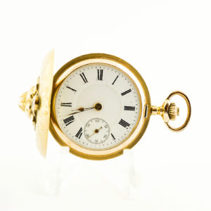 Reloj Suizo de Bolsiillo-Colgar, Saboneta, Remontoir. Finales Siglo XIX. Oro 18k.