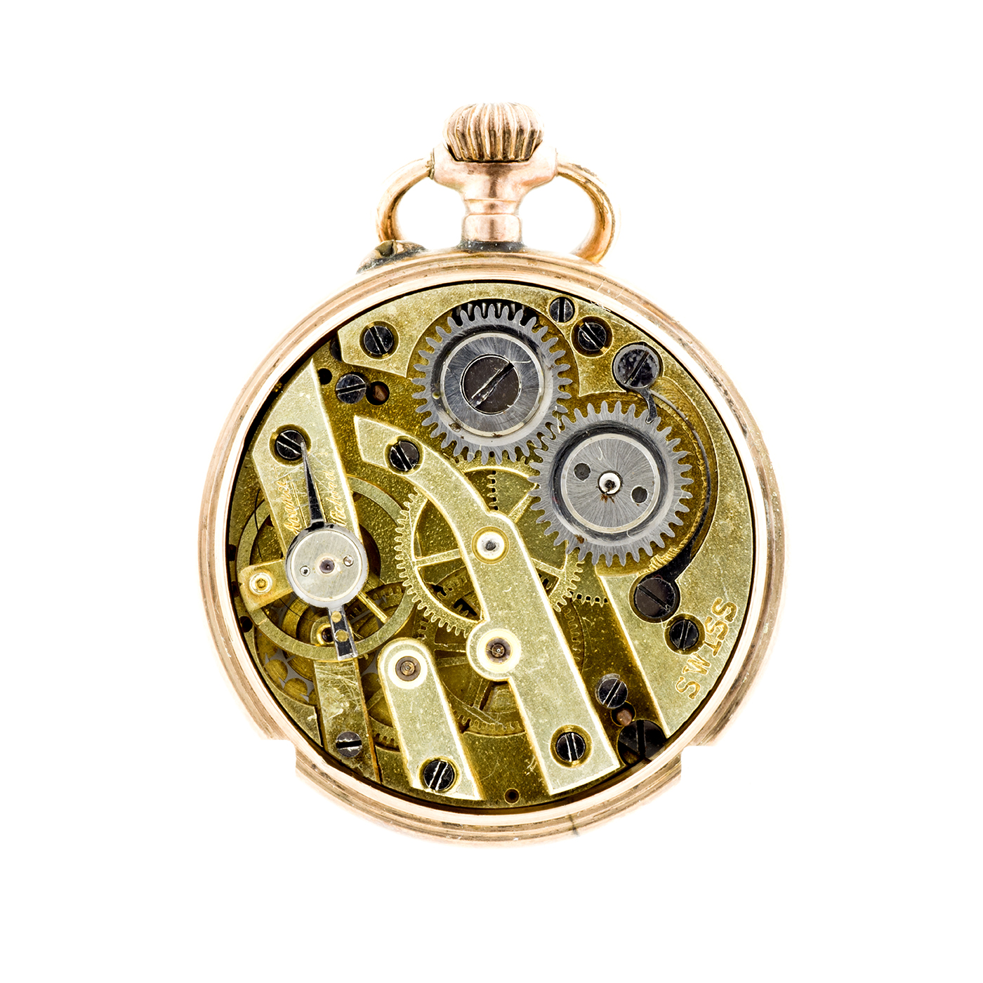 Reloj Suizo de Bolsillo-Colgar para señora, lepine y remontoir. Ca. 1880. Oro Bicolor. Reloj Suizo de Bolsillo-Colgar para señora, lepine y remontoir. Ca. 1880. Oro Bicolor.