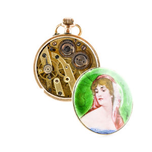 Reloj Suizo de Bolsillo-Colgar para señora, lepine y remontoir. Ca. 1880. Oro Bicolor.