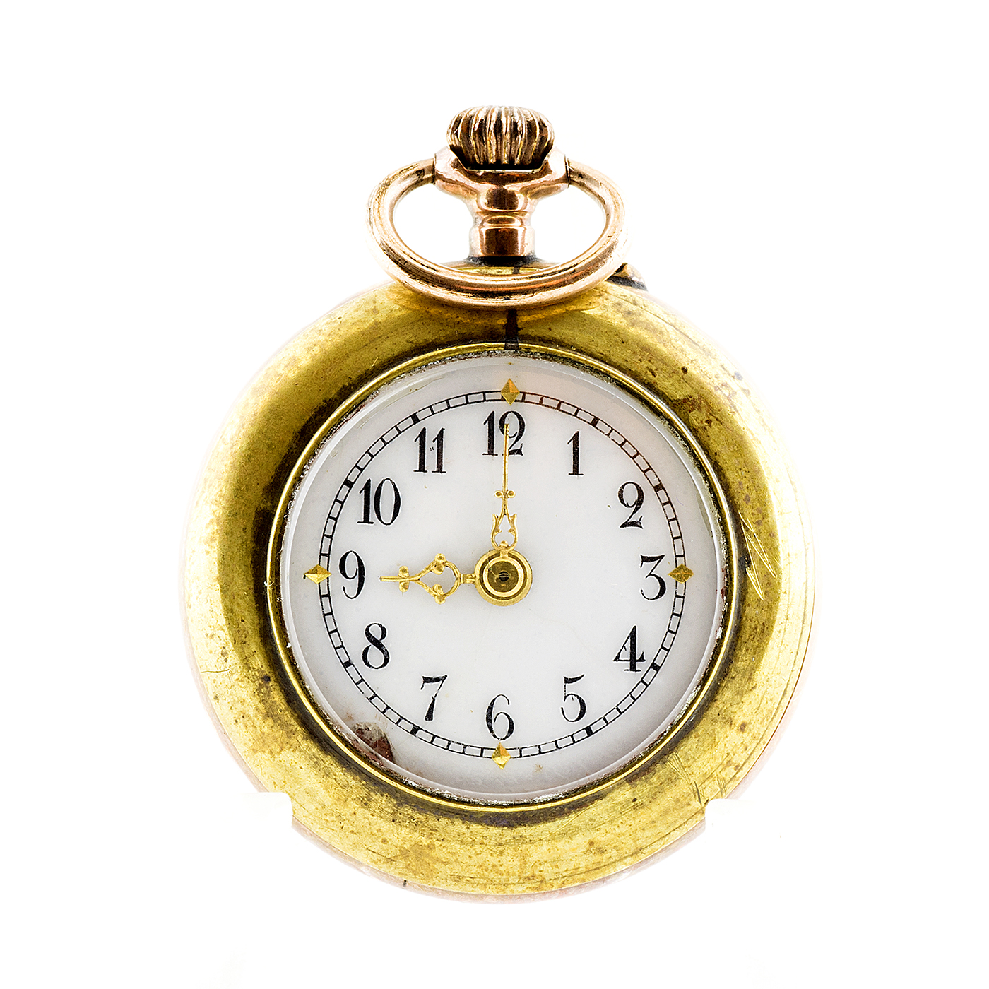 Reloj Suizo de Bolsillo-Colgar para señora, lepine y remontoir. Ca. 1880. Oro Bicolor.