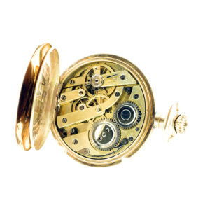 Reloj Suizo de Bolsillo-Colgar para señora, saboneta y remontoir. Ca. 1880. Oro 18k.