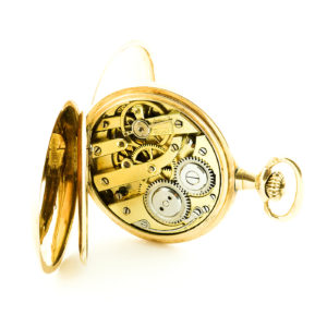 Reloj Suizo de Bolsillo-Colgar para señora, saboneta y remontoir. Ca. 1880. Oro 18k.