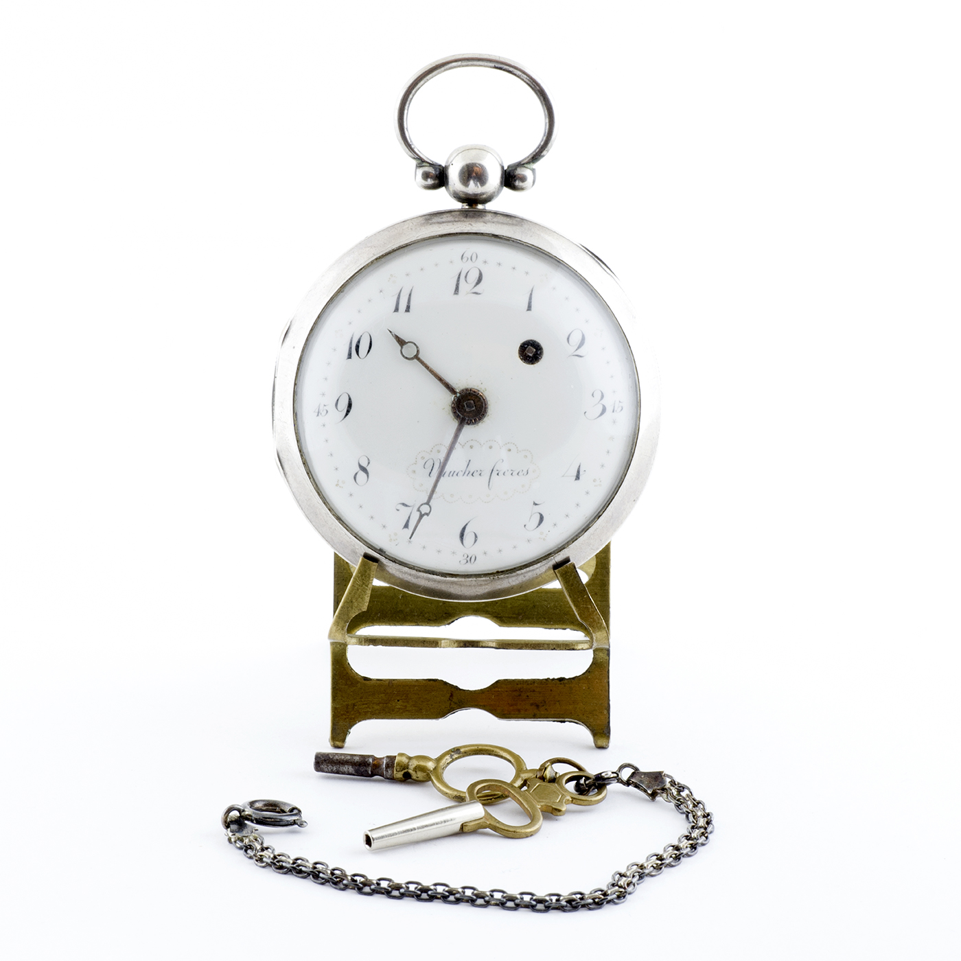 VAUCHER ET FRERES. (Baillie, pág. 325). Reloj de Bolsillo, lepine, Verge Fuseé (Catalino). Plata de Ley. Fleurier, Francia. Ca. 1800. VAUCHER ET FRERES. (Baillie, pág. 325). Reloj de Bolsillo, lepine, Verge Fuseé (Catalino). Plata de Ley. Fleurier, Francia. Ca. 1800.