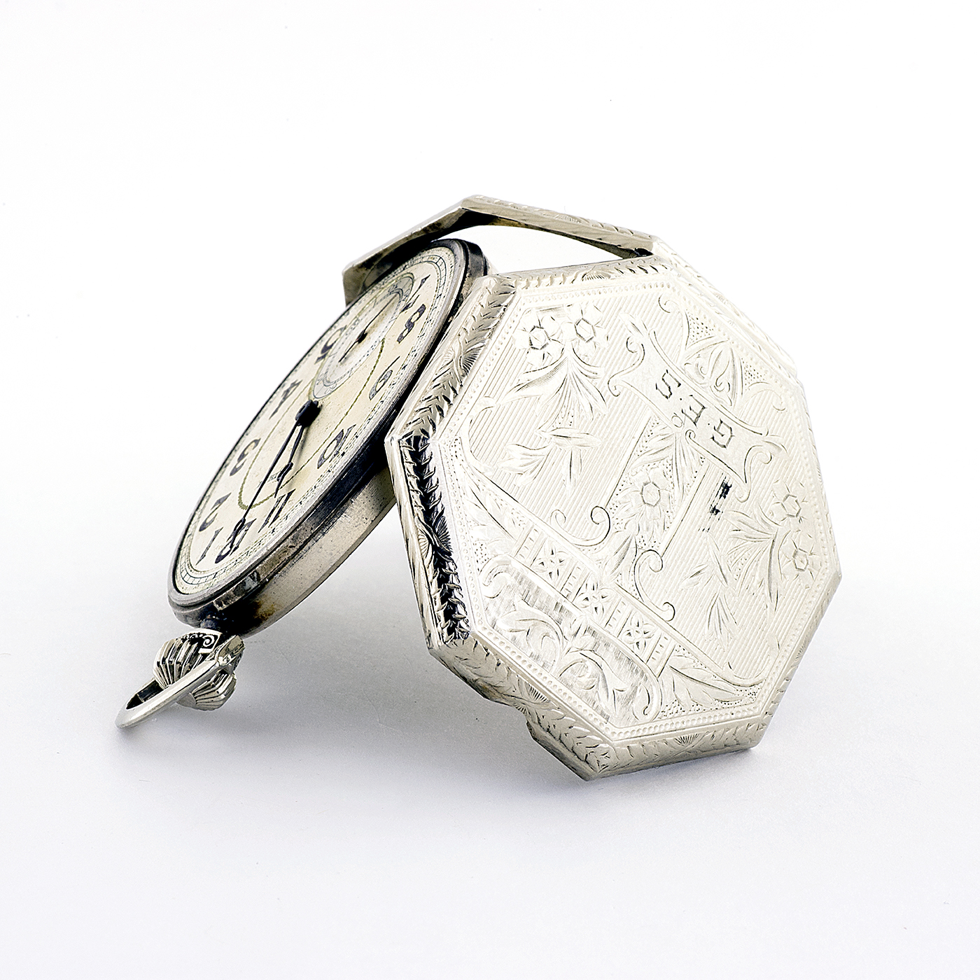 WALTHAM, USA. Reloj de bolsillo de caballero. Lepine y remontoir. Circa 1920. Oro blanco 14k. WALTHAM, USA. Reloj de bolsillo de caballero. Lepine y remontoir. Circa 1920. Oro blanco 14k.