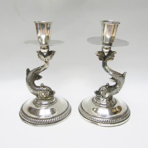 Conjunto de cuatro Candeleros en Plata de Ley. España, siglo XX.