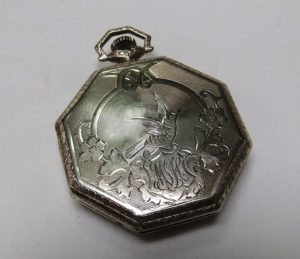 Elgin. Reloj de bolsillo de caballero, lepine y remontoir. Usa, 1923. Oro blanco 14k.