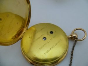 Gillet l'ainé (Clermont, Francia).Reloj de Repetición para hombre. Año 1820. Oro 18k.
