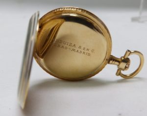 L.Anduiza. Reloj de bolsillo-colgar, lepine y remontoir. Oro 18k. Ca. 1900.