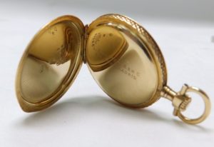 L.Anduiza. Reloj de bolsillo-colgar, lepine y remontoir. Oro 18k. Ca. 1900.