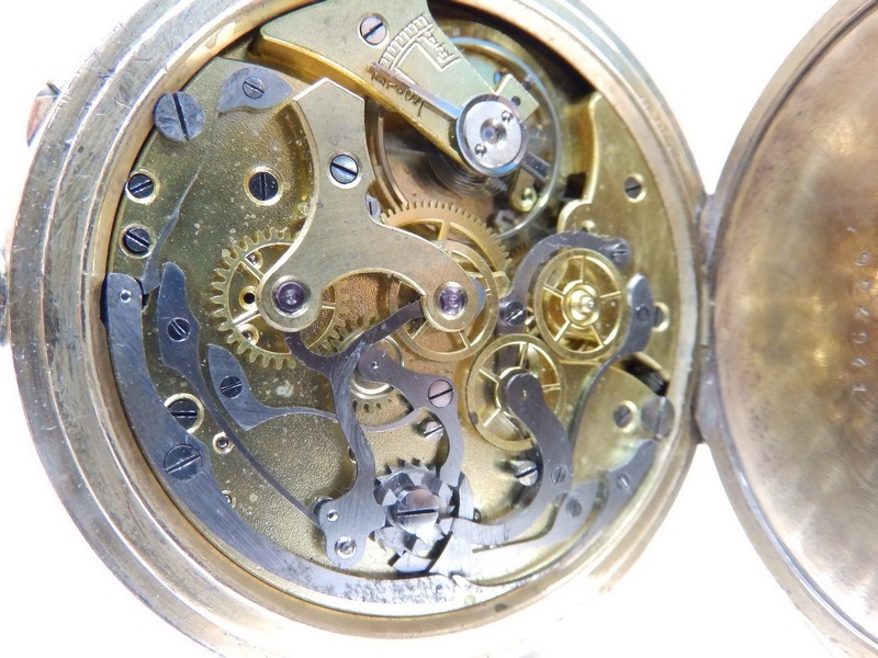MGBM-GENEVE. Reloj Cronógrafo monopulsante de bolsillo, Lepine y remontoir. Ca. 1920 MGBM-GENEVE. Reloj Cronógrafo monopulsante de bolsillo, Lepine y remontoir. Ca. 1920