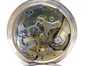 MGBM-GENEVE. Reloj Cronógrafo monopulsante de bolsillo, Lepine y remontoir. Ca. 1920
