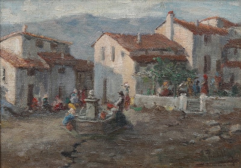 Miguel Pradilla González. Óleo sobre Lienzo pegado a cartón. "Vista Rural". Miguel Pradilla González. Óleo sobre Lienzo pegado a cartón. "Vista Rural".