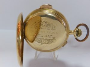 Reloj Cronógrafo de Bolsillo Repetición Horas y Cuartos - 1904. Oro 18k.