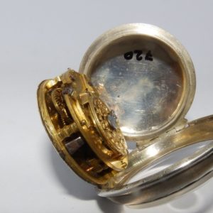 Reloj de bolsillo para caballero, lepine, verge Fuseé (catalino). Plata. Francia. Ca. 1800