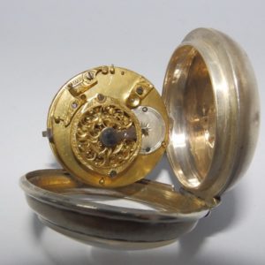 Reloj de bolsillo para caballero, lepine, verge Fuseé (catalino). Plata. Francia. Ca. 1800