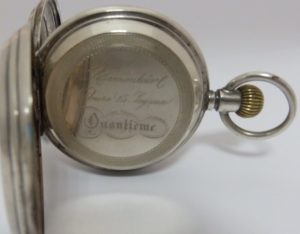 Reloj Suizo de Bolsillo, saboneta. Con Fase Lunar. Circa, 1890.