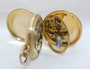 T.R. Russell (Liverpol). Reloj de bolsillo saboneta. Circa, 1890. Oro 18k.